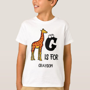 Custom monogram G is for Giraffe cute giraffes T-Shirt