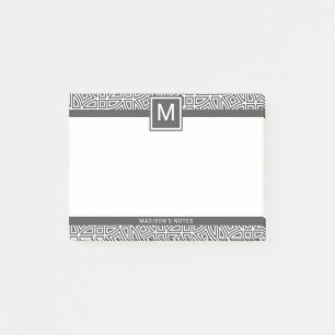 Custom monogram Geometric Abstract Pattern Post-it Notes
