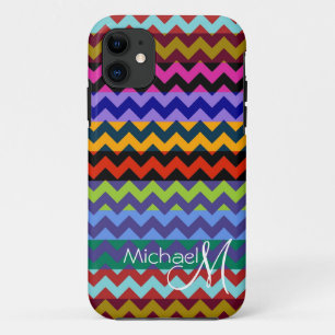 Custom Monogram Geometric Chevron Zigzag 10 iPhone 11 Case