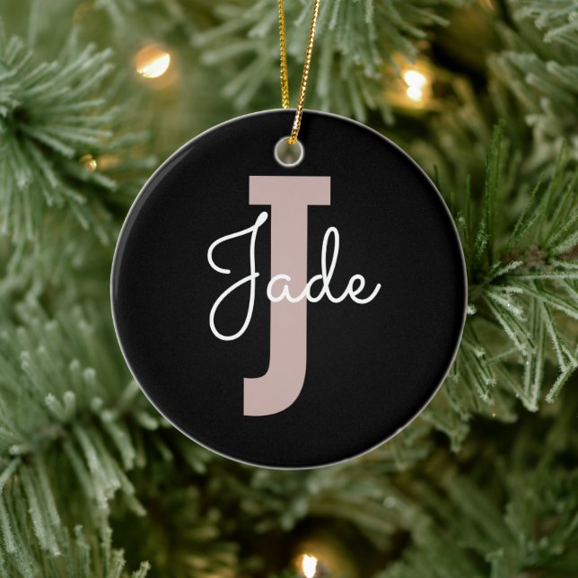 Custom Monogram Gift for Names Starting with J  Ceramic Ornament (Tree)