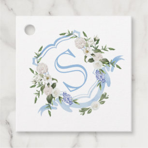 Custom Monogram Ginger Jar Wreath Favour Tags