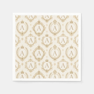 Custom Monogram Gold Royal Baroque Luxury Napkin