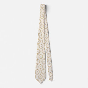 Custom Monogram Gold Royal Baroque Luxury Tie