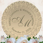 Custom Monogram Gold Wedding Seal<br><div class="desc">Customize this gold foil look wedding sticker and seal for invitations,  favours,  decor and more.</div>