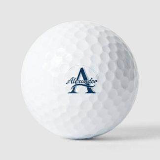 Custom Monogram Golf Balls with Alexander A