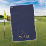 Custom Monogram Golf Clubs Navy Blue And Gold Golf Towel<br><div class="desc">Personalize the monogram in classic typography to create a unique golf gift and keepsake for any golfer. Designed by Thisisnotme©</div>