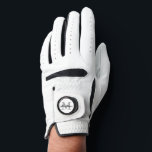 Custom monogram golf gloves for men and women<br><div class="desc">Custom monogram white golf gloves for men and women.
Personalized accessories with ball marker.
Trendy monogrammed golfer gift idea for him or her.
Elegant script typography template for name and initial letter.
Classy golfing presents for men and women.
Cute Birthday or Fathers Day gift ideas.</div>