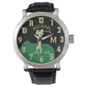 Custom Monogram Golf Name Best Dad Gfit  Watch
