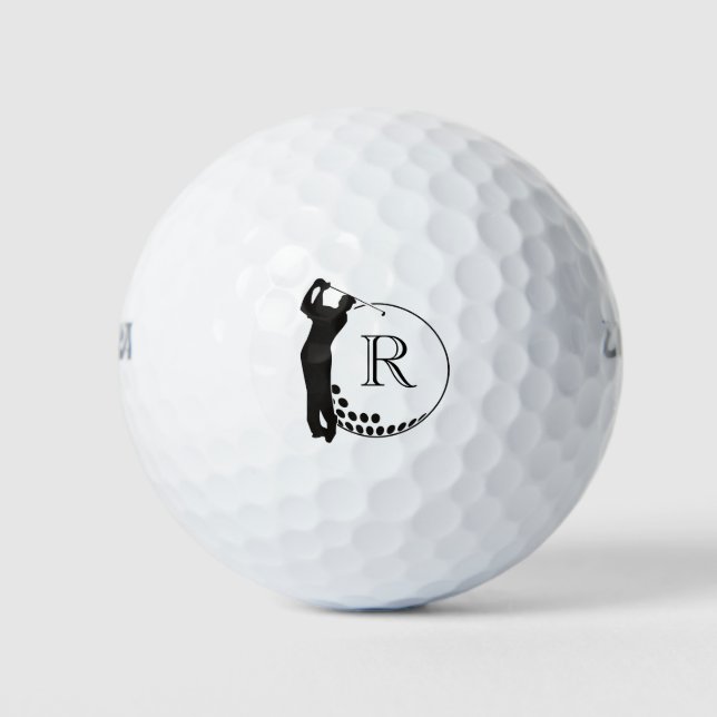 Custom Monogram Golf Swing Golf Balls (Front)