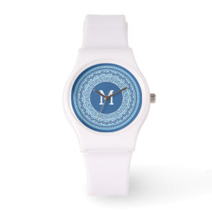 Custom Monogram Greek Pattern Watch