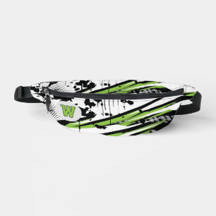 Custom Monogram Green Sports Fanny Pack