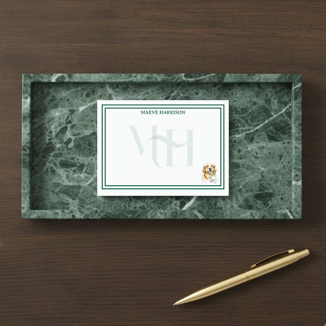 Custom Monogram Hand Drawn Golden Retriever Pet Post-it Notes (Gift custom stationery to the dog lover in your life! )