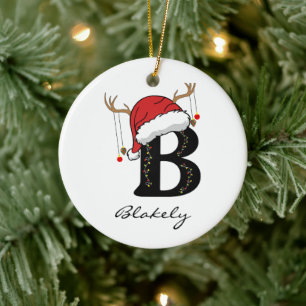 Custom Monogram Holiday Ornament For Family