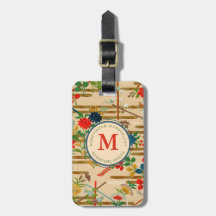 Custom Monogram Honeymoon Travel Vintage Floral