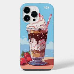 Custom Monogram Ice Cream Milkshake iPhone 14 Pro Max Case