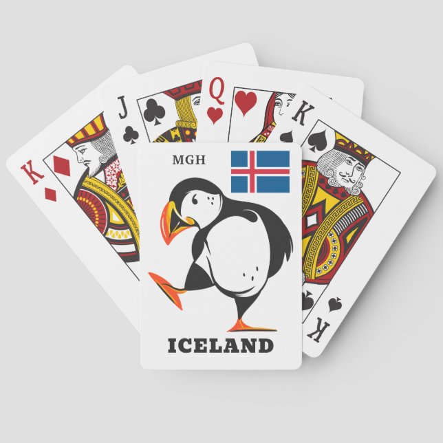 Custom Monogram Iceland Playing Cards (Back)