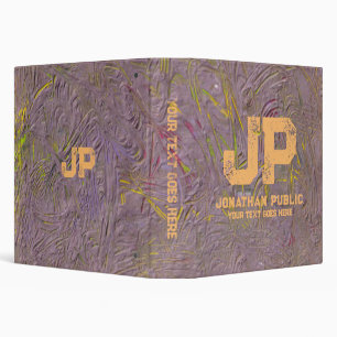 Custom Monogram Initial Distressed Text Abstract Binder