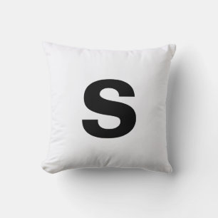 Custom Monogram Initial Ghost White Throw Pillow