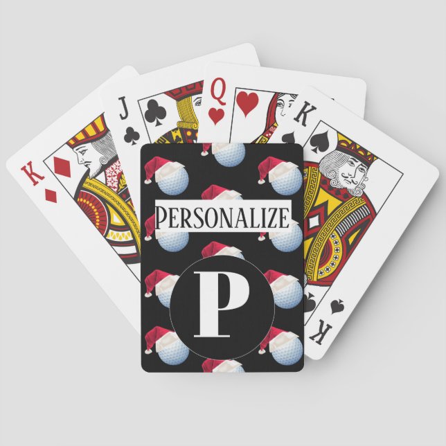 Custom Monogram Initial Golf Playing Cards (Back)