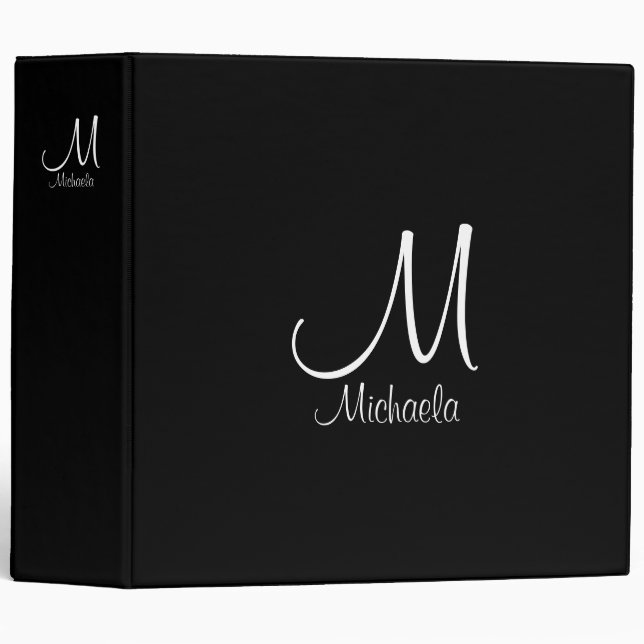 Custom Monogram Initial Letter Elegant Template Binder (Front/Spine)