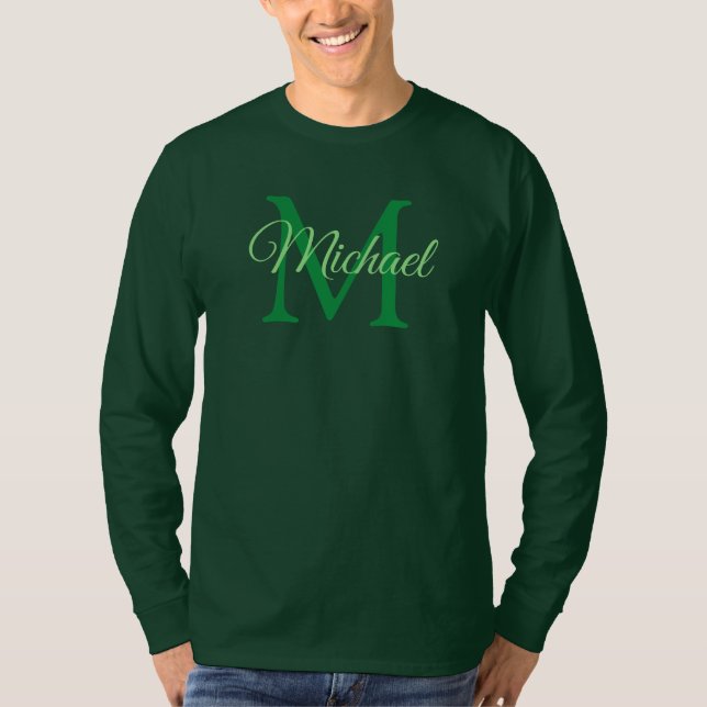Custom Monogram Initial Letter Name Men's T-Shirt (Front)