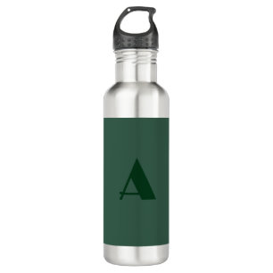 Custom Monogram Initial Letter Plain Green Retro 710 Ml Water Bottle
