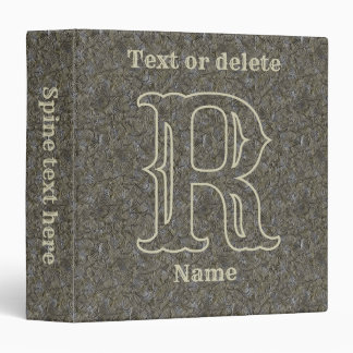 Custom Monogram Initial Name Brown Floral Binder