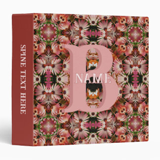 Custom Monogram Initial Name Daisy Floral Art Binder