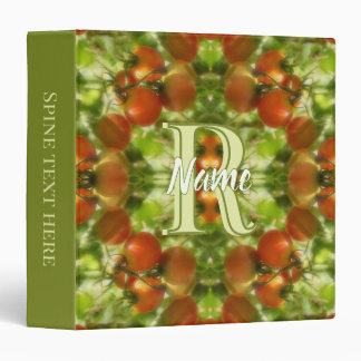Custom Monogram Initial Name Garden Tomatoes Binder