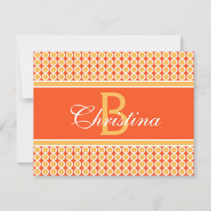 Custom Monogram Initial Name Geometric Pattern Card