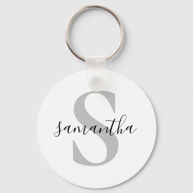 Custom Monogram Initial Name  Keychain (Front)