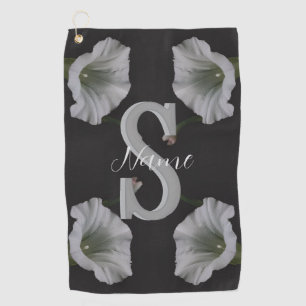 Custom Monogram Initial Name Morning Glory  Golf Towel