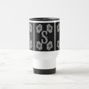 Custom Monogram Initial Name Morning Glory  Travel Mug