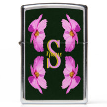 Custom Monogram Initial Name Pink Cosmos