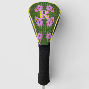 Custom Monogram Initial Name Pink Daisy Art Golf Head Cover
