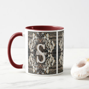 Custom Monogram Initial Name Wild Mushrooms Mug