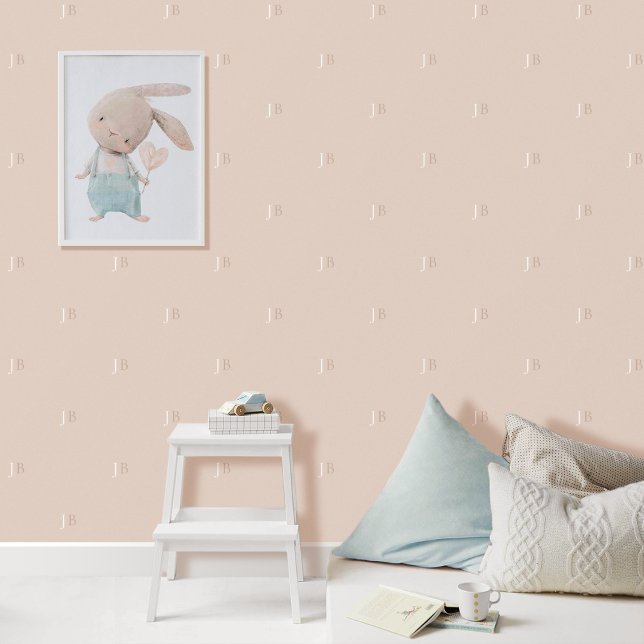Custom Monogram Initial Pattern Warm Dusty Pink Wallpaper (Creator Uploaded)