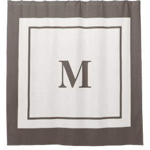 Custom Monogram Initial Taupe Brown