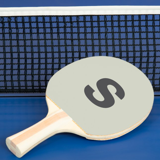 Custom Monogram Initial White Sage Ping Pong Paddle (Insitu)