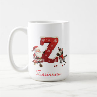Custom Monogram initial Z merry Christmas Coffee Mug