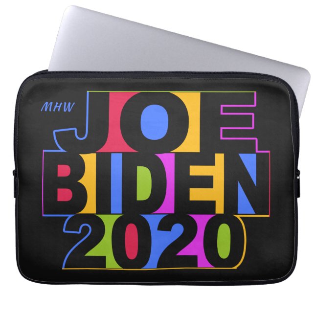 Custom monogram JOE BIDEN 2020 laptop sleeves (Front)
