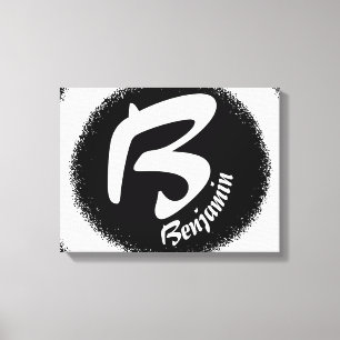 Custom Monogram Letter B Personalized Name Canvas Print