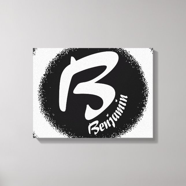 Custom Monogram Letter B Personalized Name Canvas  Print (Front)