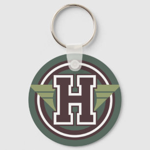 Custom Monogram Letter "H" Initial Keychain