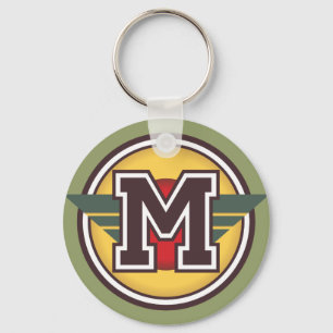 Custom Monogram Letter M Initial Keychain