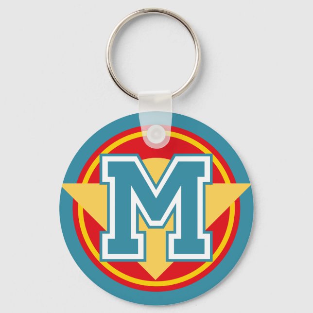 Custom Monogram Letter "M" Initial Keychain (Front)