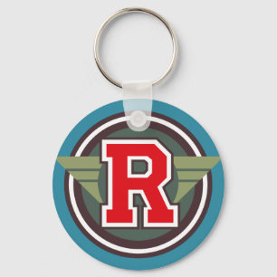 Custom Monogram Letter "R" Initial Keychain
