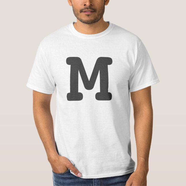 Custom monogram letter t shirts to make words (Front)