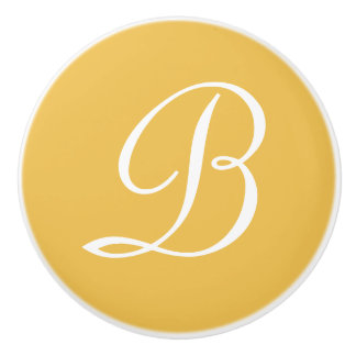 Custom Monogram Letter Your Initial Designer Colou Ceramic Knob