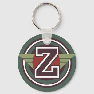 Custom Monogram Letter Z Initial Keychain